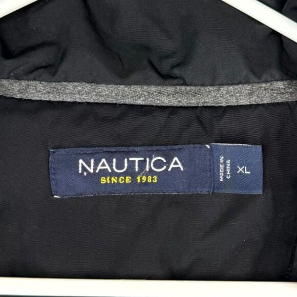 Nautica Mens XL Black Full Zip Utility Jacket Puffer Lined Winter Coat - Picture 2 of 11